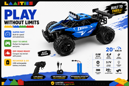 High-Speed Off-Road RC Drift Car | Rechargeable 2.4GHz Remote Control Buggy